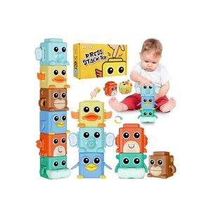 Pressable Animal Stacking Toys Set